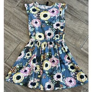 Pixie Lane Blue Floral Dress Girls Sleeveless Pink Yellow Flowers Size‎ 6